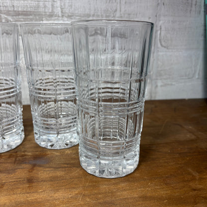 Cristal D'Arques Crystal Carrolton Pattern Tumbler Glasses Set Of 4