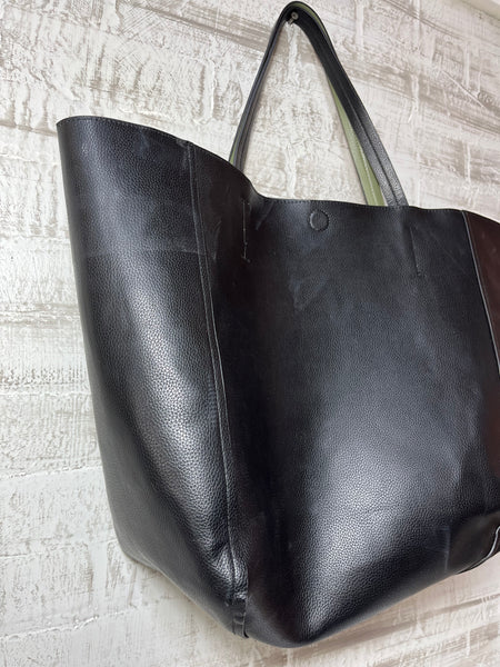 Large Faux Leather Shoulder Bag