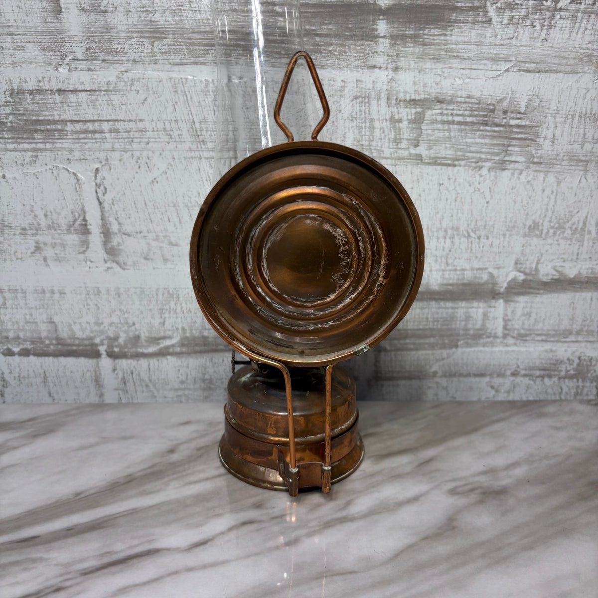 Vintage Copper Hurricane Style Kerosene Oil Lamp