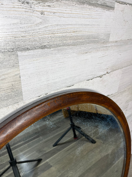 Antique Quarter Swan Oak Mirror