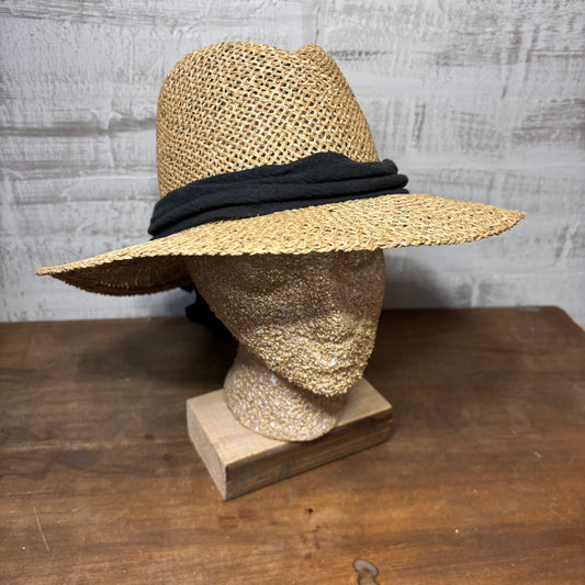 Straw Sun Hat W/ Black Ribbon