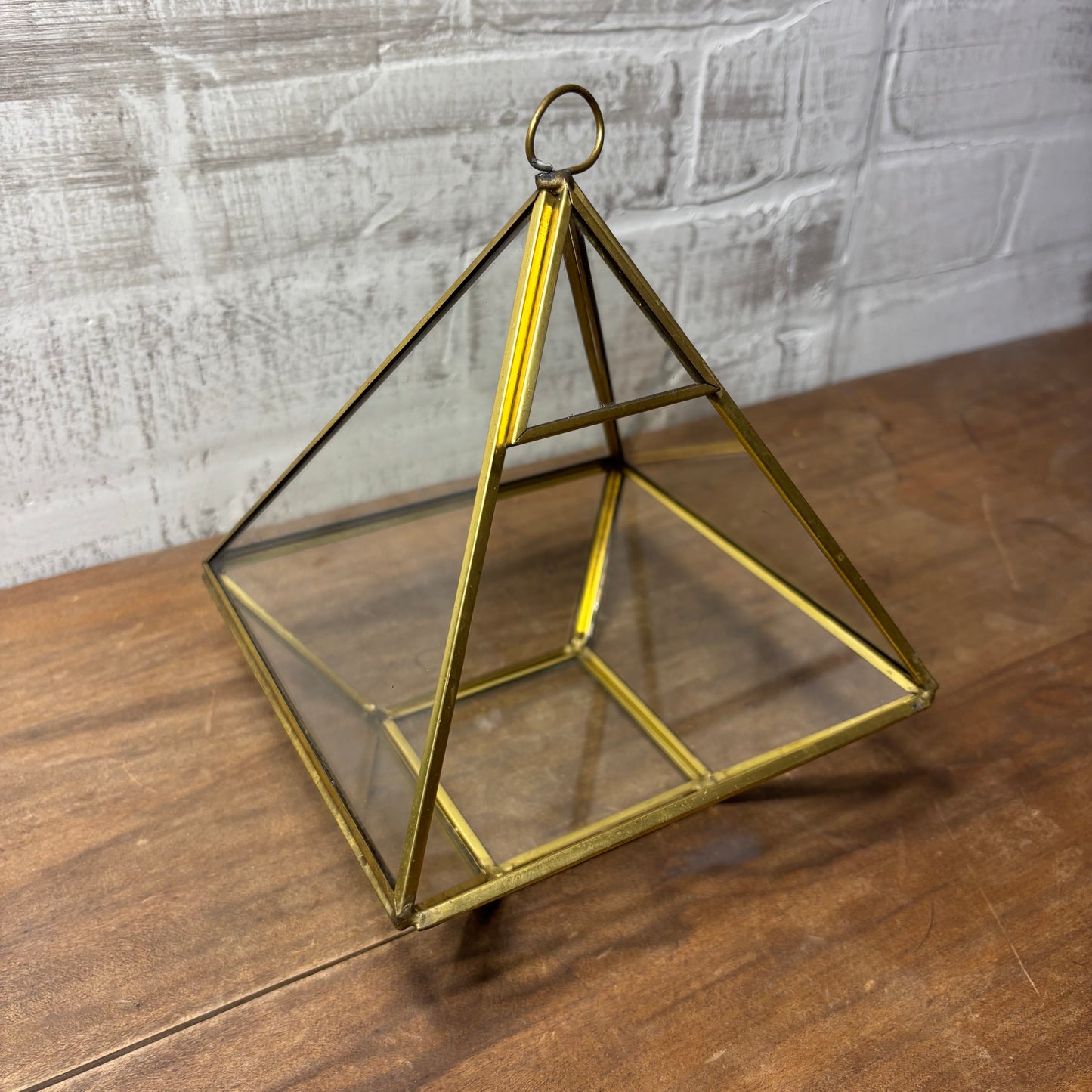 Geometric Brass Glass Terrarium
