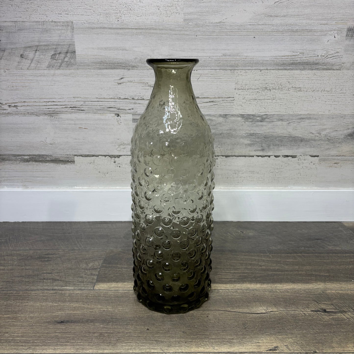 Large Gray Bubble Glass Vase
