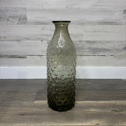 Large Gray Bubble Glass Vase