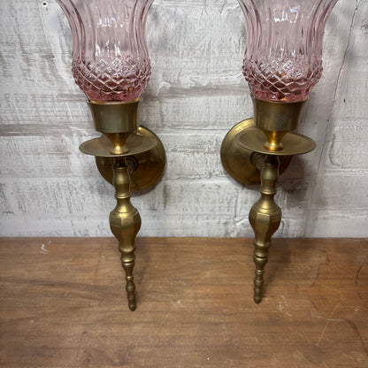 Blush & Brass Wall Sconce Set Of Two