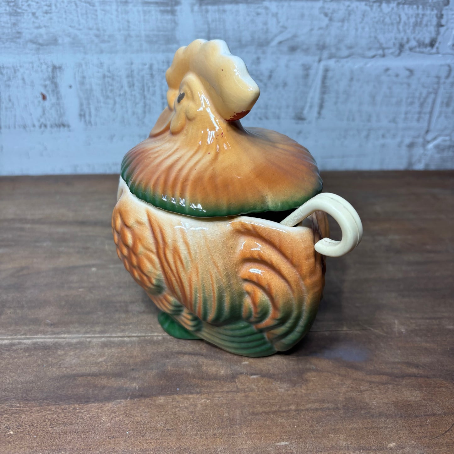 Vintage Rooster Ceramic Sugar Canister