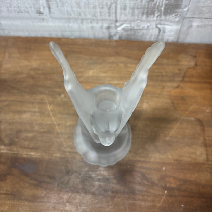 Vintage Frosted Glass Angel Candle Holder