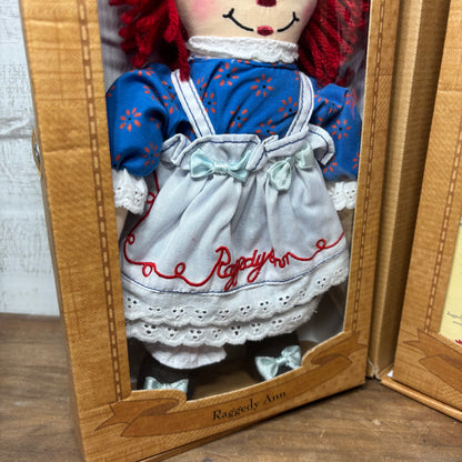 Raggedy Ann & Andy Dolls W/ Certificate Of Authenticity New In Box Set