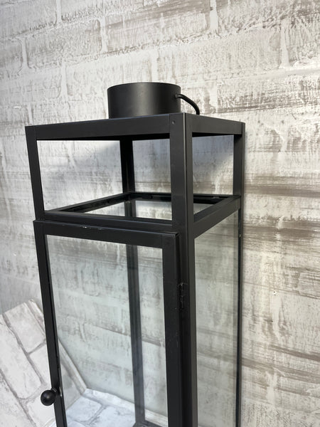 Large Glass and Metal Candle Lantern