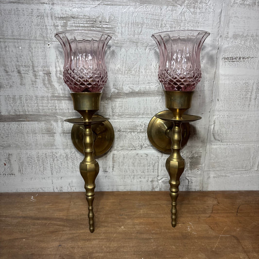 Blush & Brass Wall Sconce Set Of Two