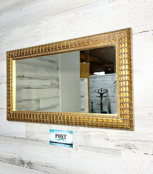 Gold Textured Rectangular Mirror