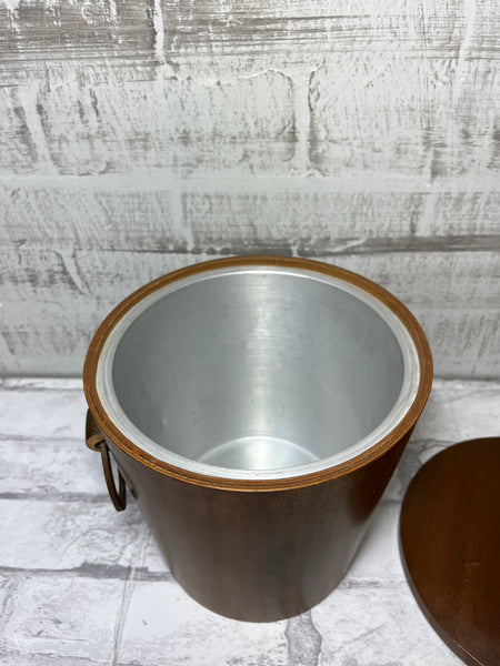 Mid Century Wooden Ice Bucket Made In Japan