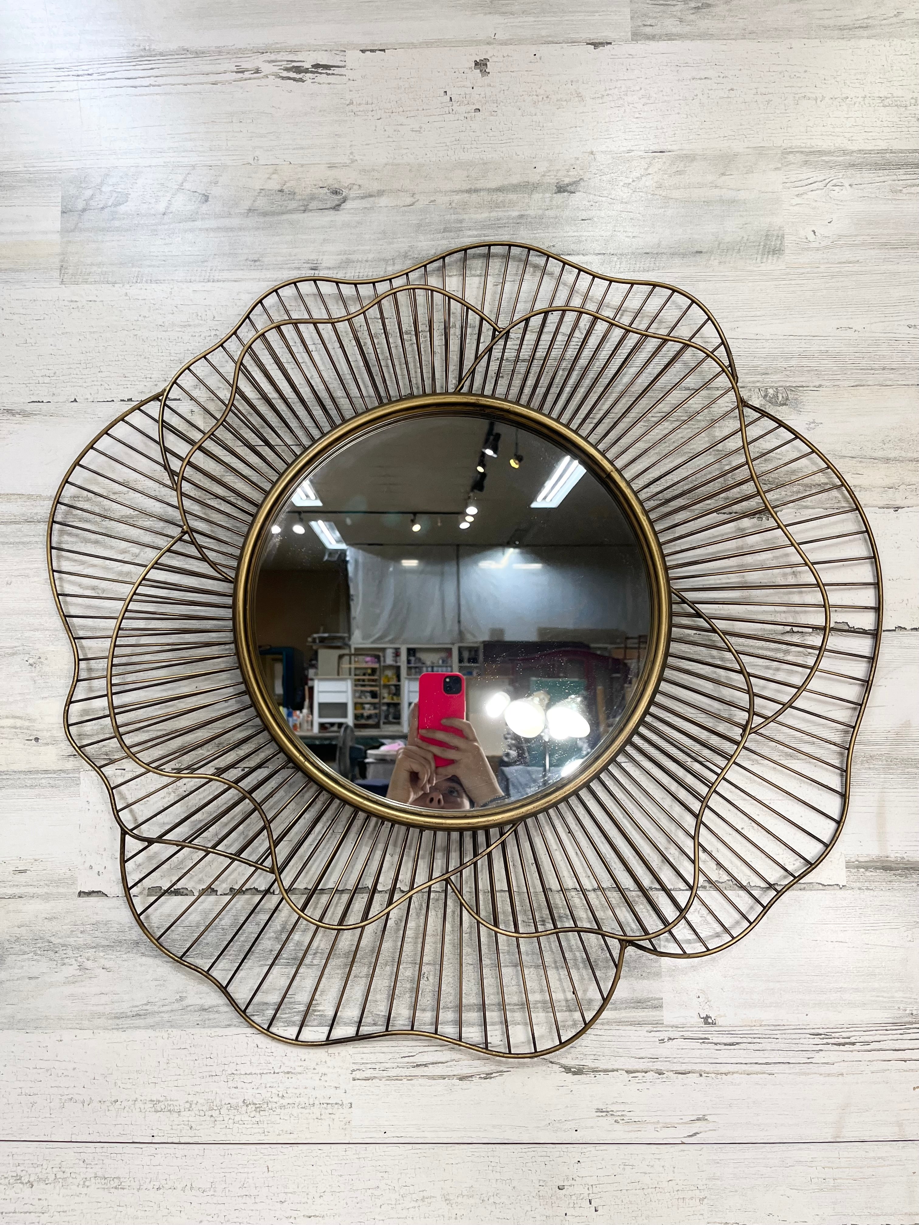 Mirror Post Gold Contemporary Rose Design Mirror – Post Furnishings