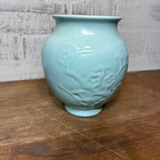 Vintage Baby Blue Poppy Trail Vase