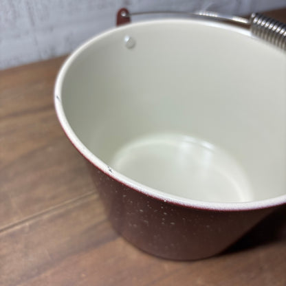 Red Spotted Enamelware Baking Pail