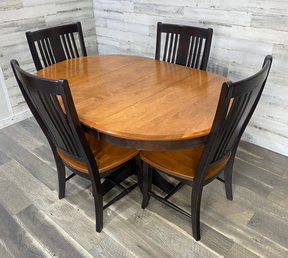 Black Dining Table & 4 Chairs Set