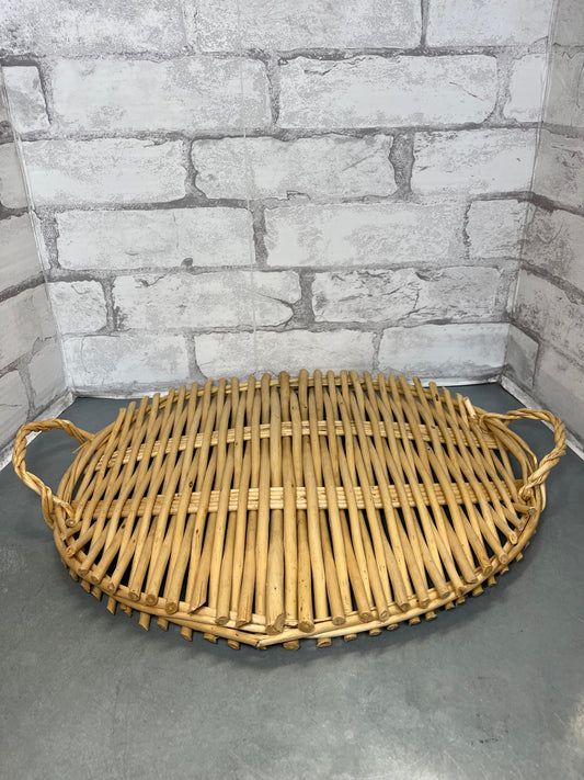 Large Oval Wicker Tray
