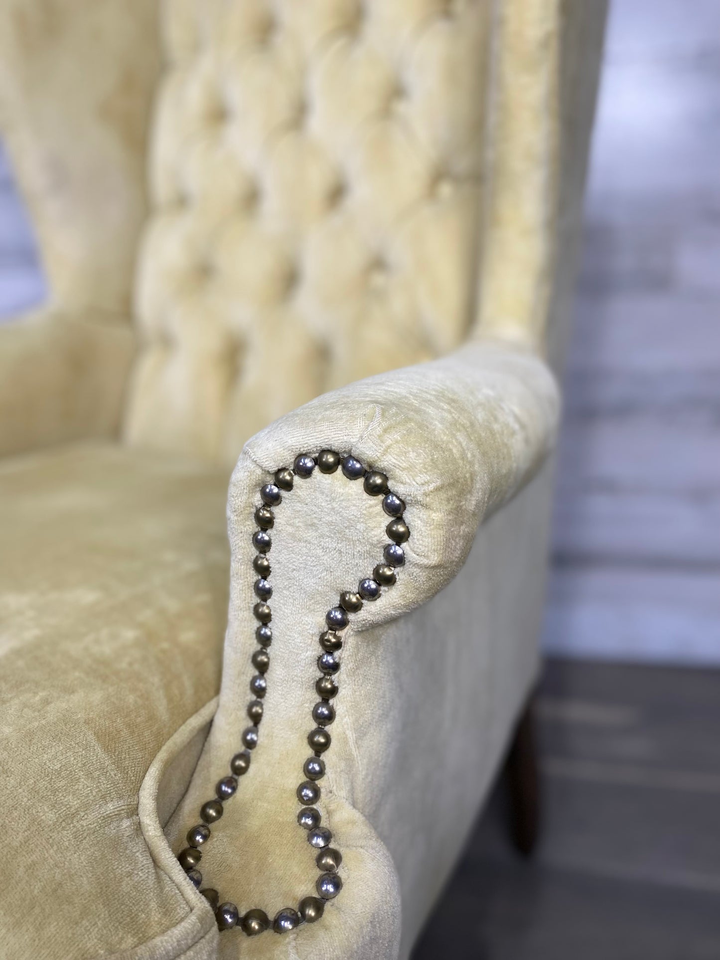 Set Of 2 Wingback Yellow Chairs