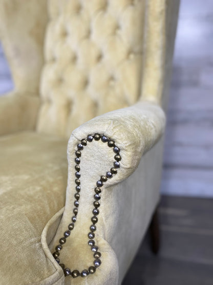 Set Of 2 Wingback Yellow Chairs