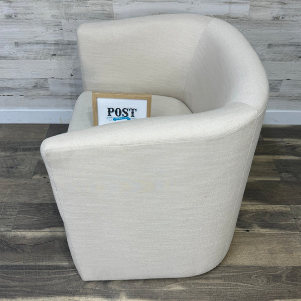 White Barrel Accent Chair