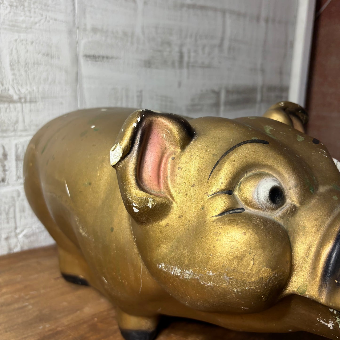 Mid Century Chalkware Starburst Piggy Bank A.N. Brooks