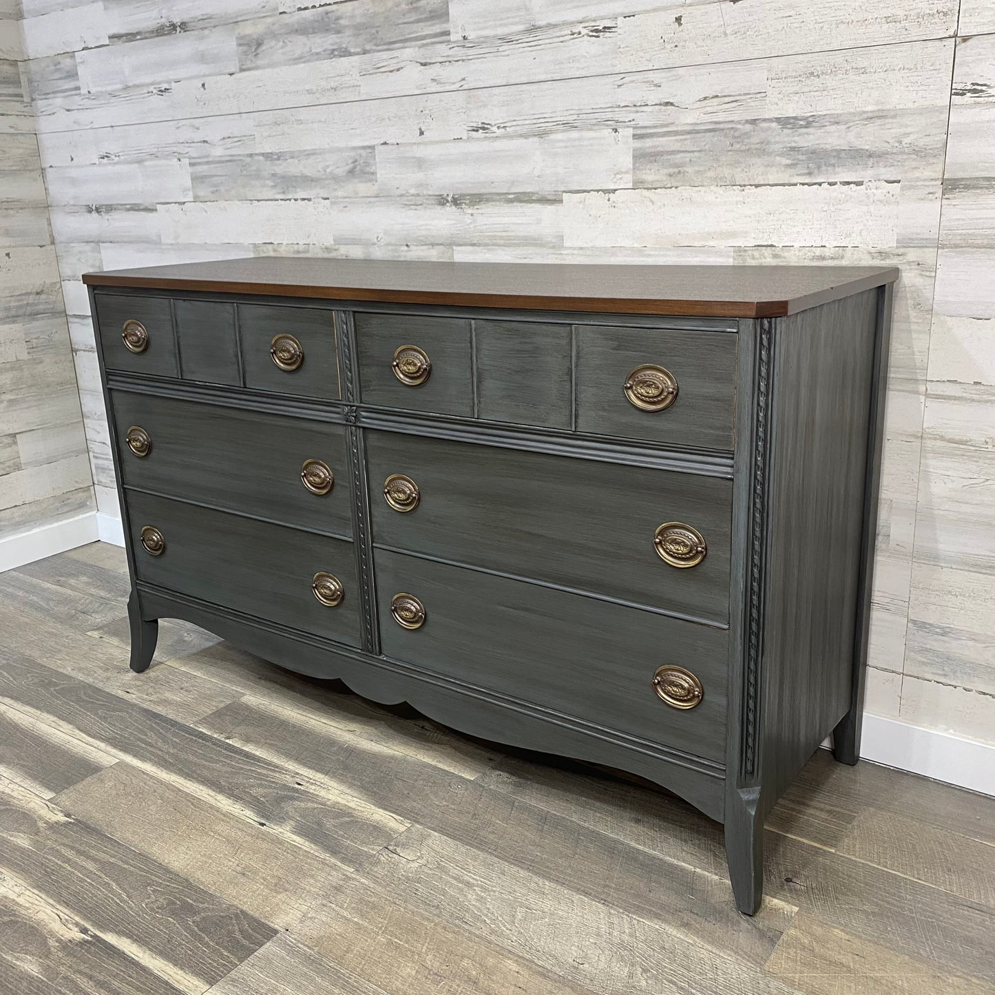 Refinished Buffet Dresser Gray