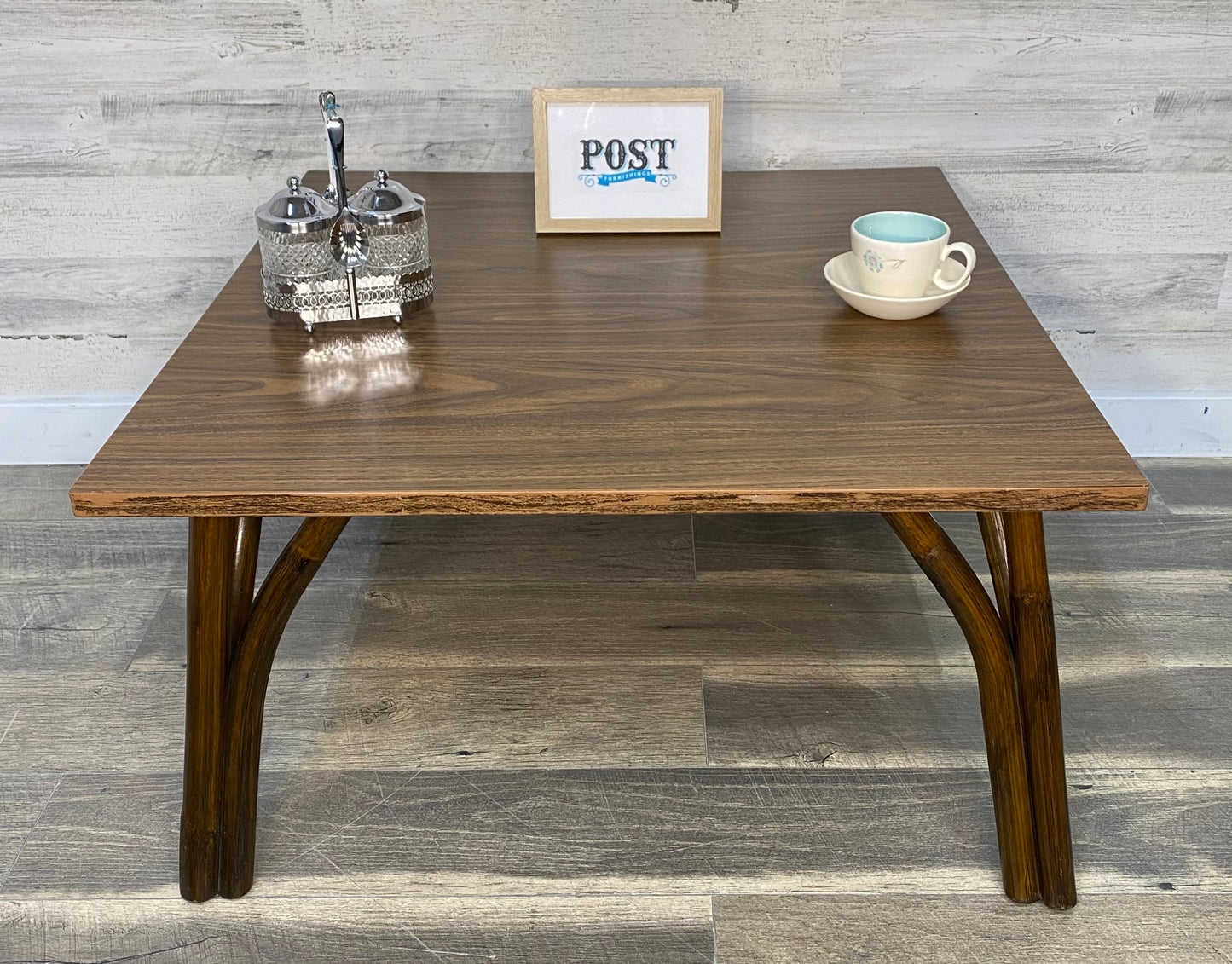 Mid Century Bent Wood Bamboo Coffee Table