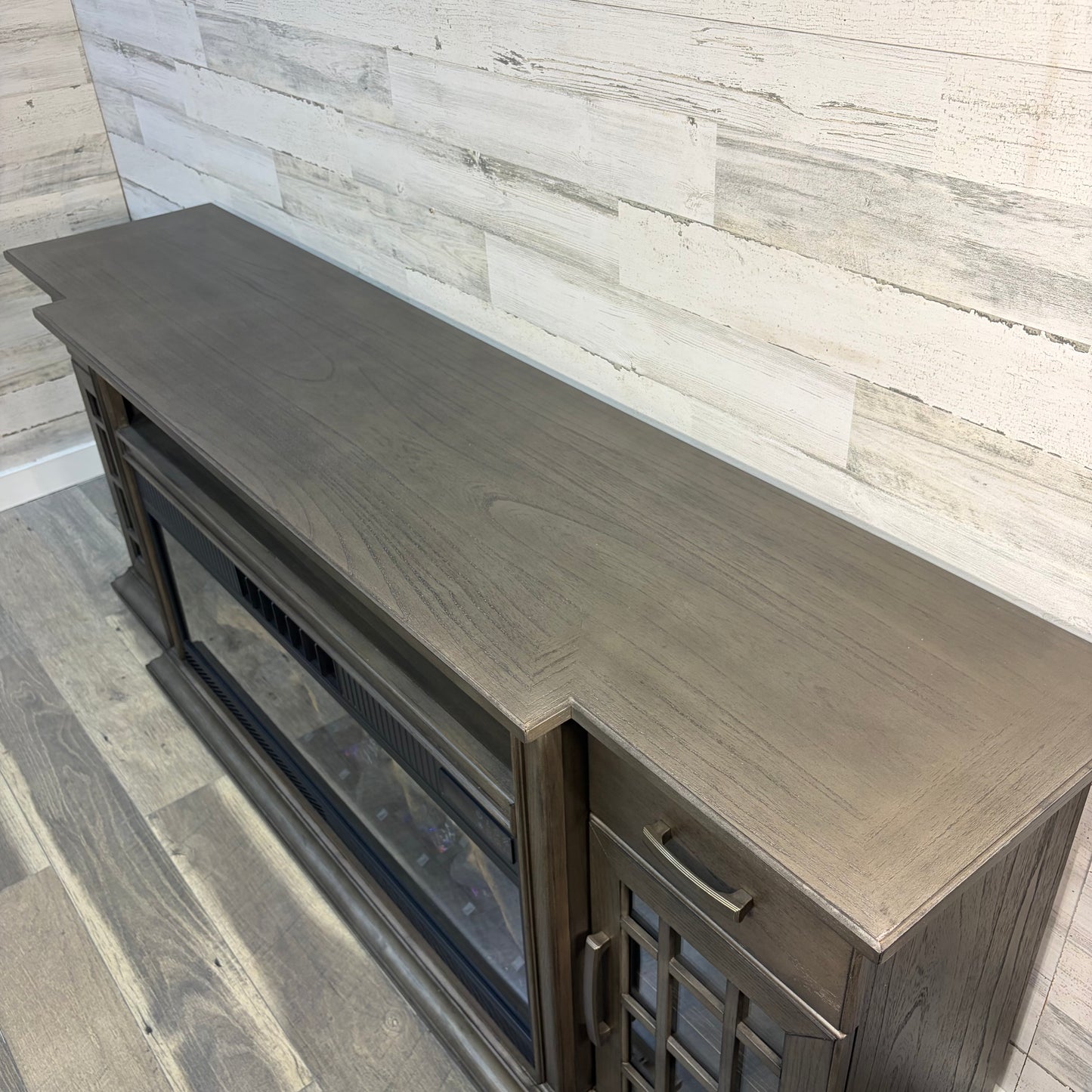 Electric Fireplace Tv Stand Rustic Gray