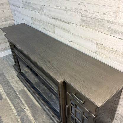 Electric Fireplace Tv Stand Rustic Gray