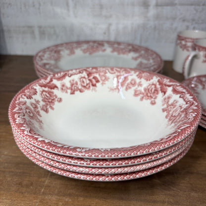 Spode Delamere Cranberry Dish Set Of 16