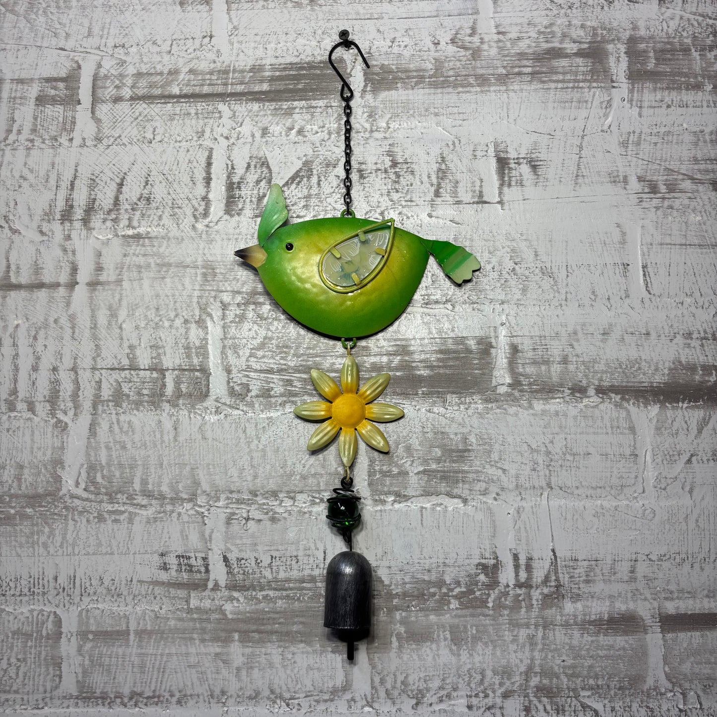 Green Bird Floral Wind Chime