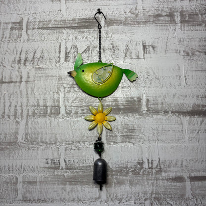 Green Bird Floral Wind Chime