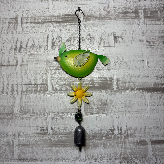 Green Bird Floral Wind Chime