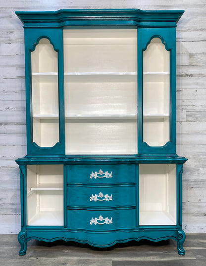 Turquoise Bassett French Provincial Hutch