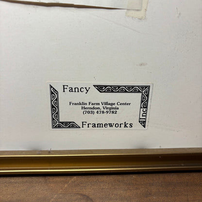Eygpt Papyrus Painting Framed In Gold Frame
