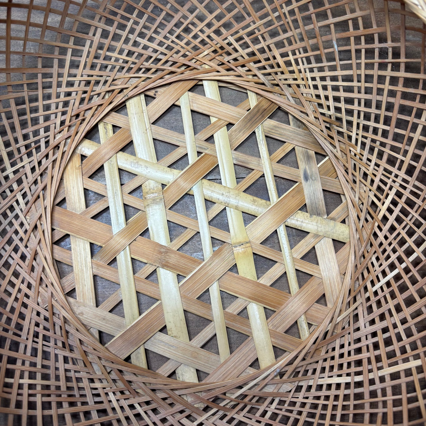 Vintage Hand Woven Bamboo Basket