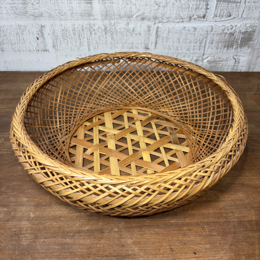 Vintage Hand Woven Bamboo Basket