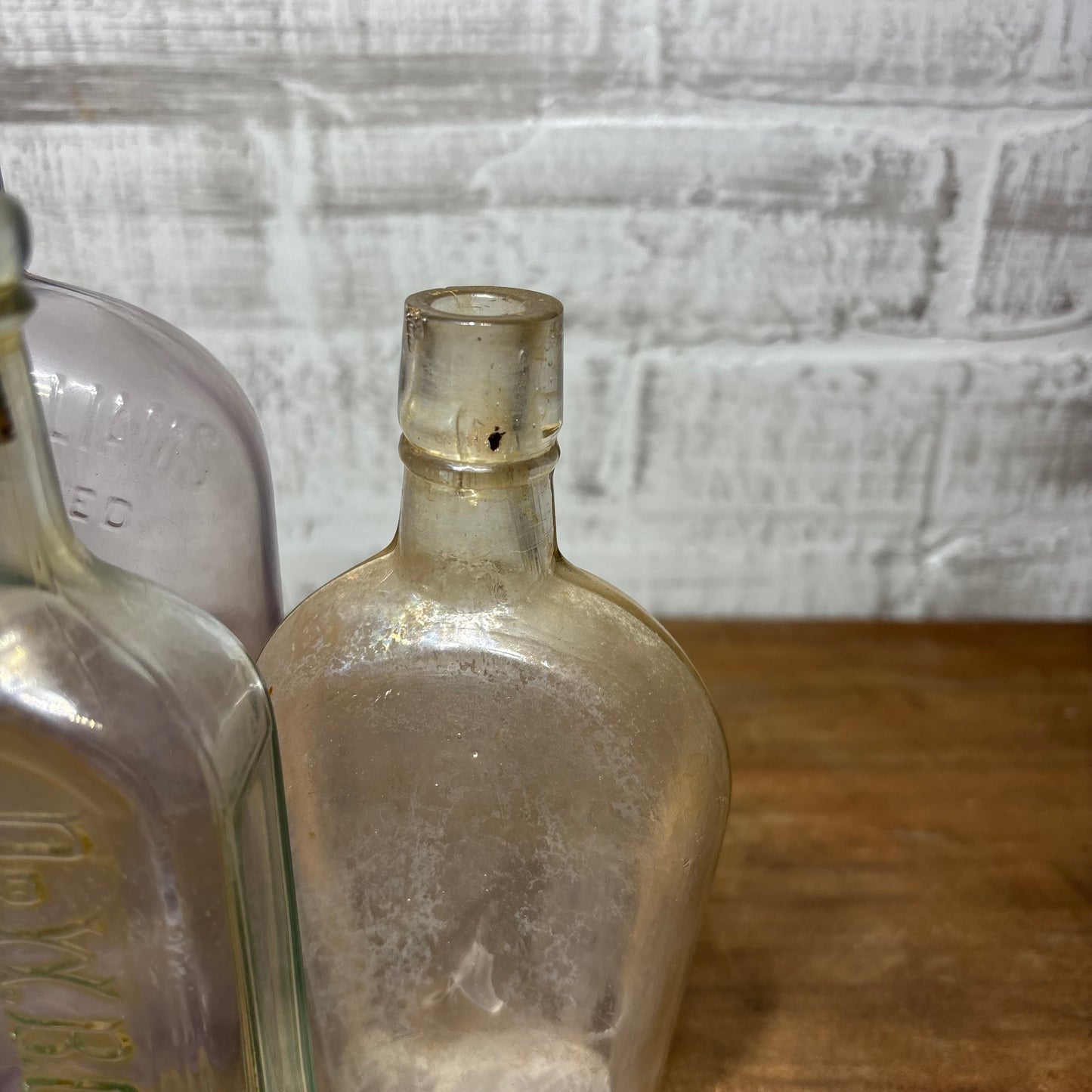 Antique Glass Bottle Set of 3 #6