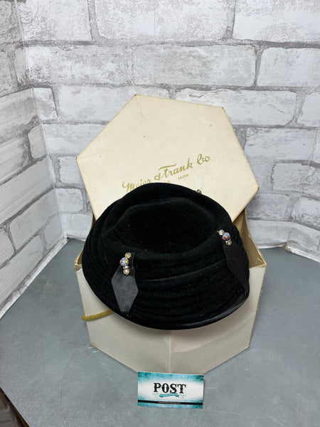 Meier & Frank Co Vintage Black Velvet Women’s Hat