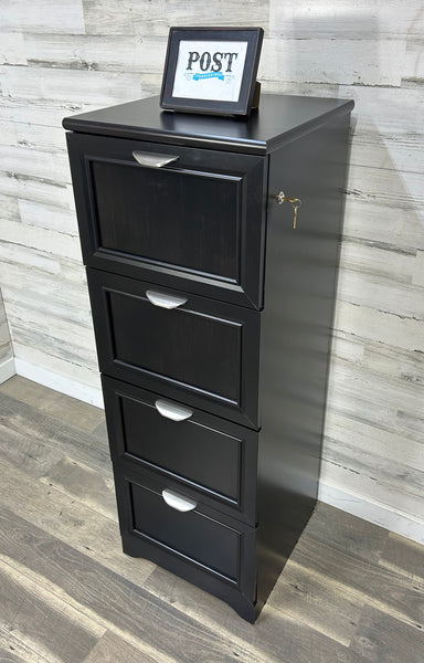 Black Locking File Cabinet