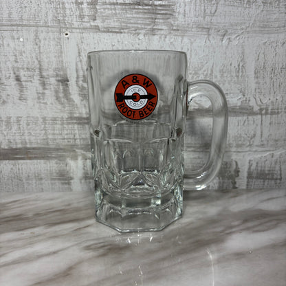 Vintage Large A & W Root Beer Glass Mug Red Arrow Bullseye Logo