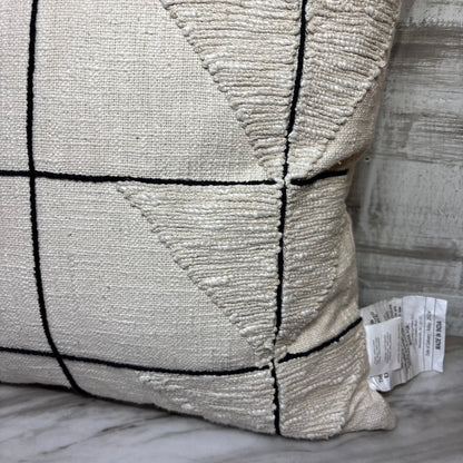 Cream And Black Geometric Pattern Pillow