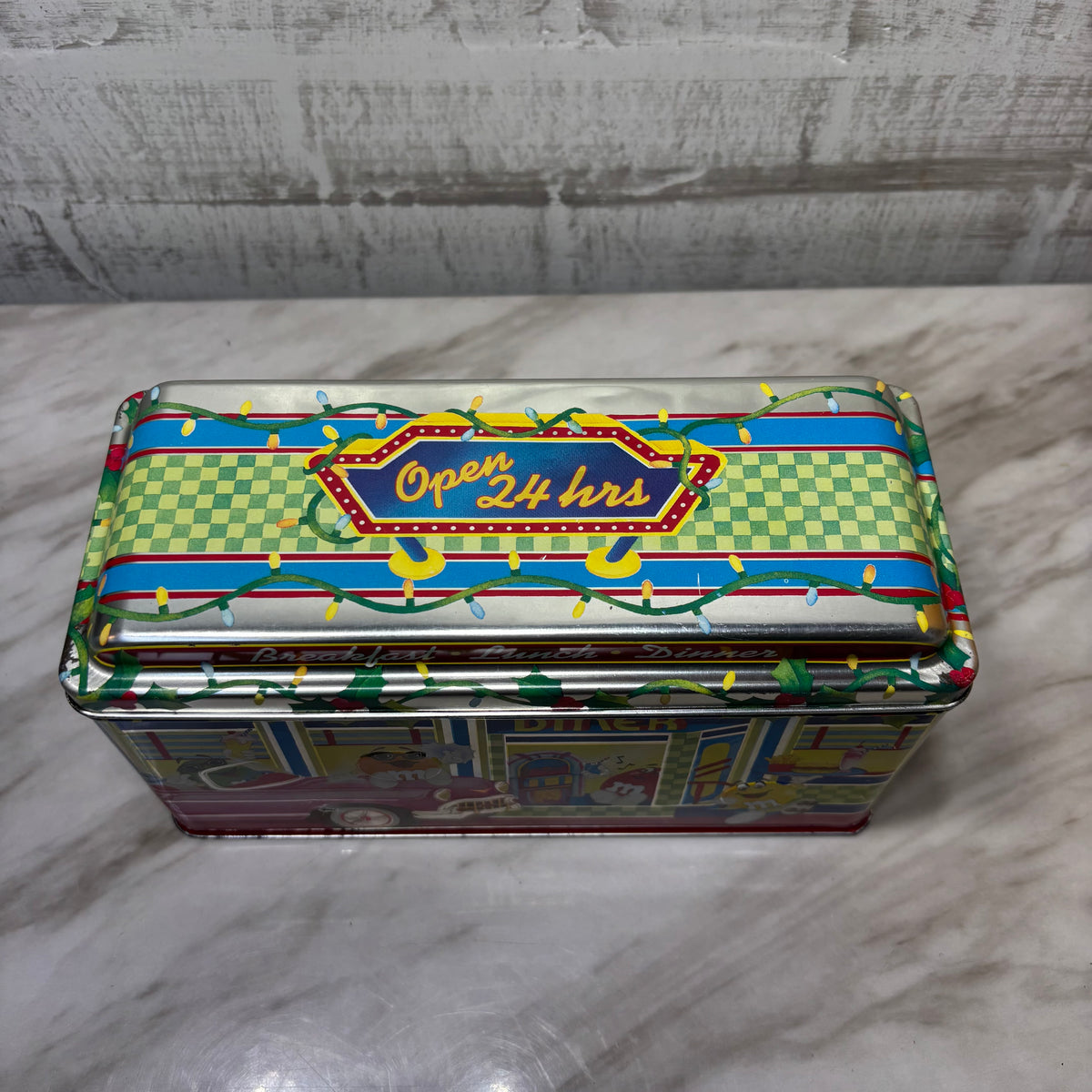 Vintage 1996 M&M's Christmas Series Diner #4 Limited Edition Canister