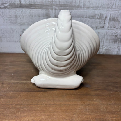 White Ceramic Cornucopia Decor