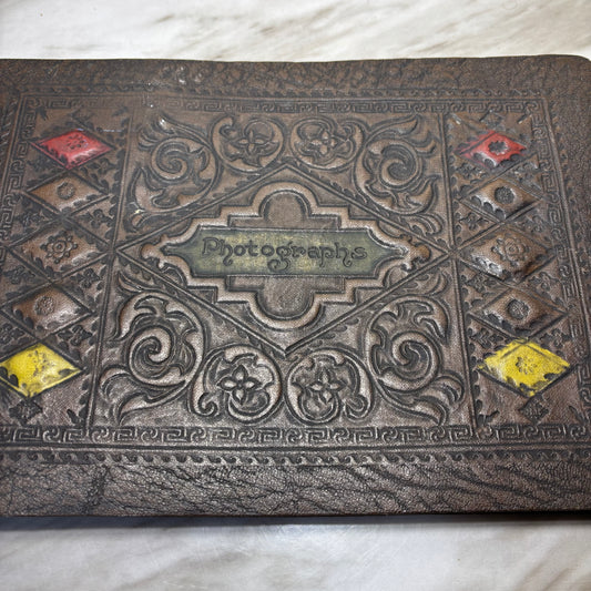 Mid Century Leather Photo Album