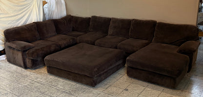 4pc Brown Sectional Couch