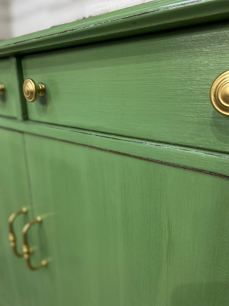 Green 7 Drawer Antique Dresser