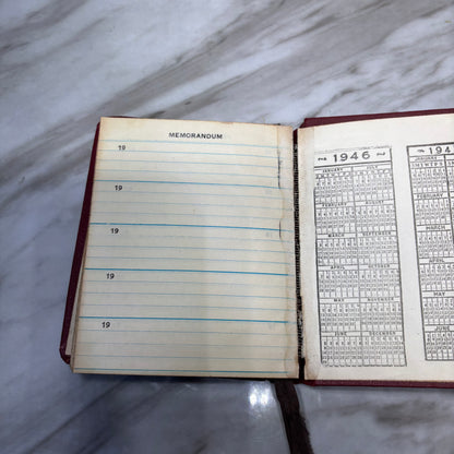 Vintage 1940s Red Five Year Diary