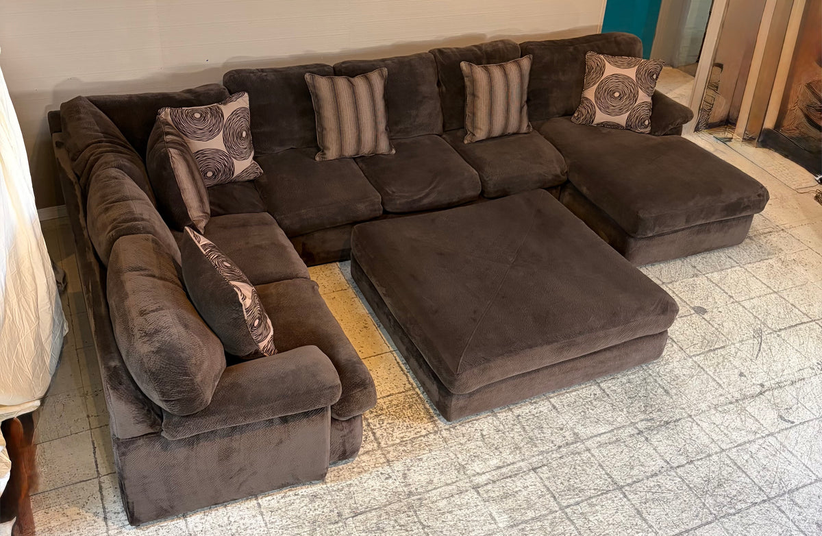 4pc Brown Sectional Couch