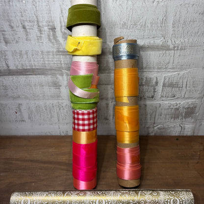 Vintage Wrapping Paper & Ribbon Bundle